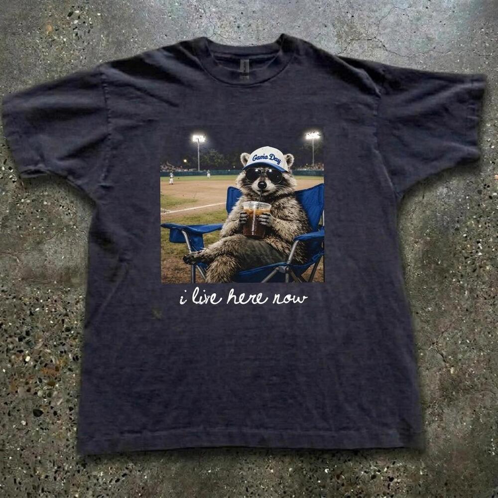Raccoon Black Cotton T Shirt